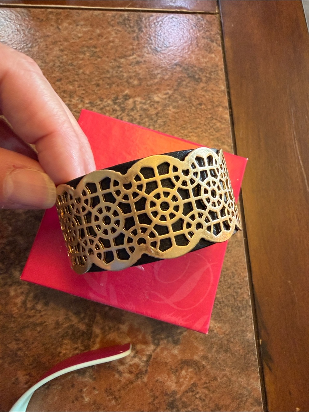 Premier Designs Gold Filigree Accent Cuff Bracelet